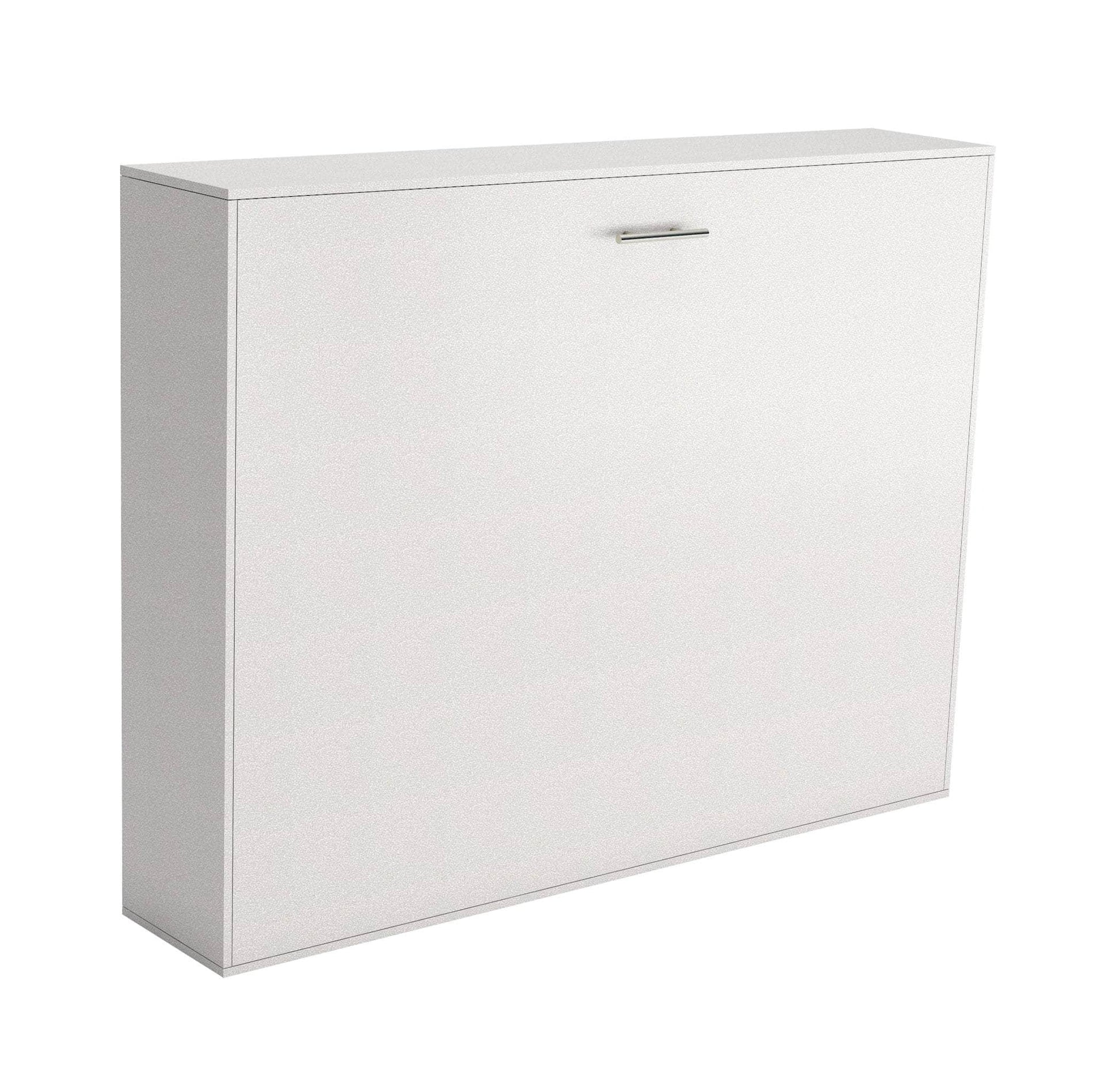 True Contemporary Murphy Wall Bed Heidi II White Horizontal Murphy Wall Pull Down Bed - Available in 3 Sizes