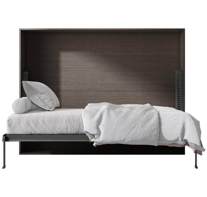 True Contemporary Murphy Wall Bed Twin Heidi II Brown Horizontal Murphy Wall Pull Down Bed - Available in 3 Sizes