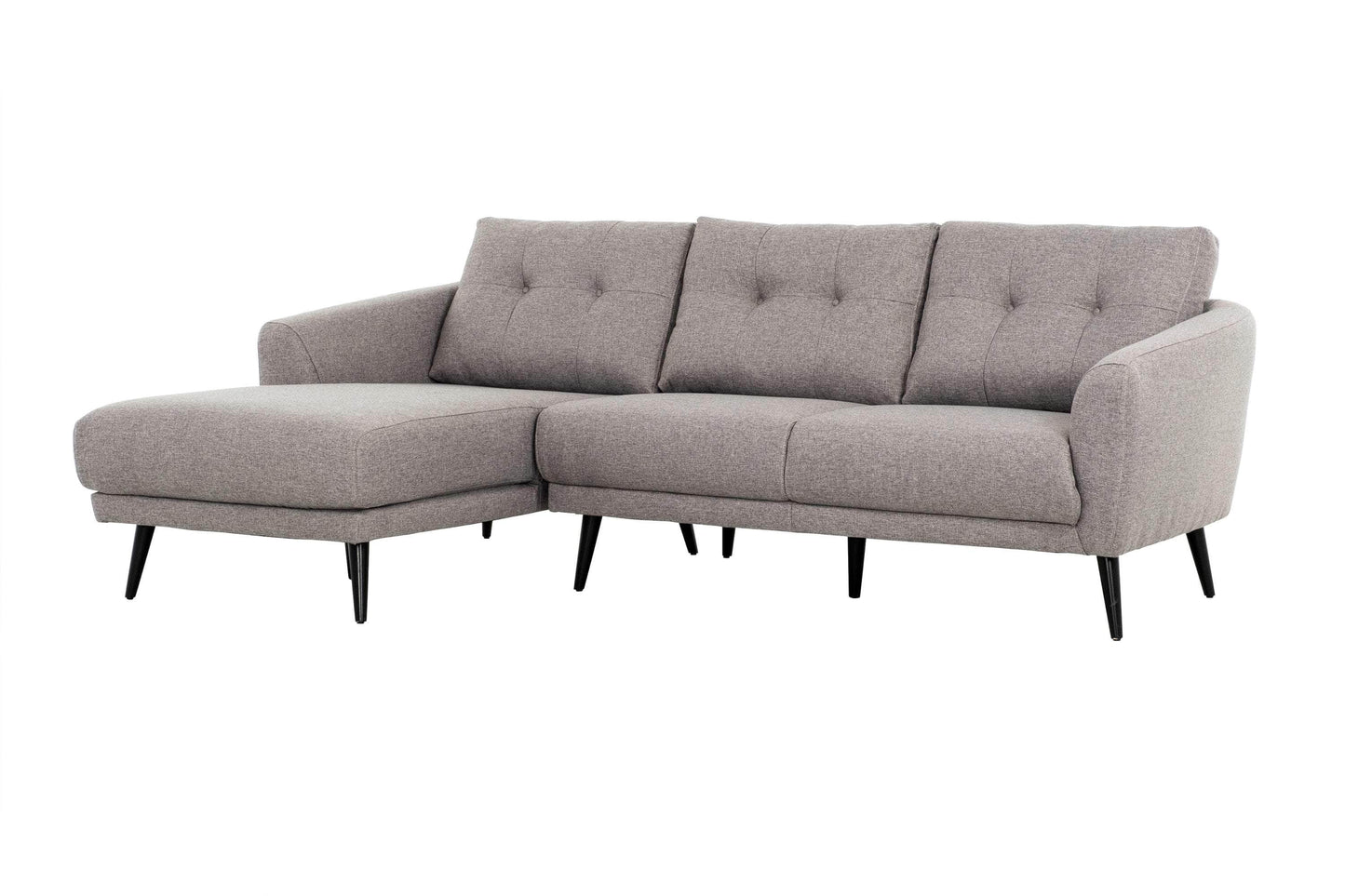 True Contemporary Sectional Elizabeth Tufted Sectional Sofa in Nia Grey