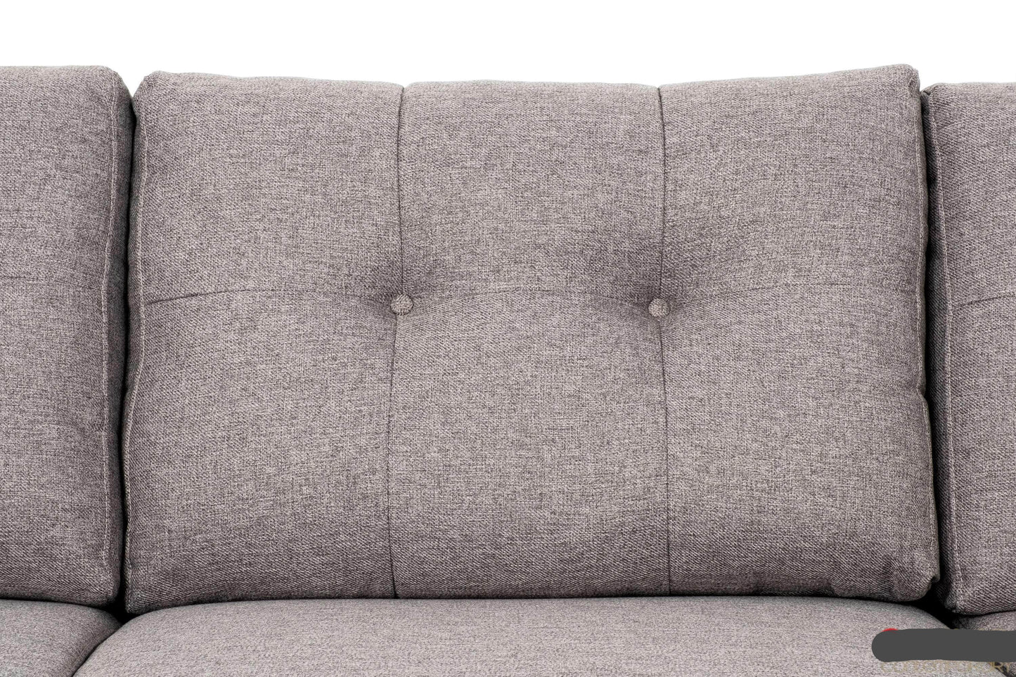 True Contemporary Sectional Elizabeth Tufted Sectional Sofa in Nia Grey