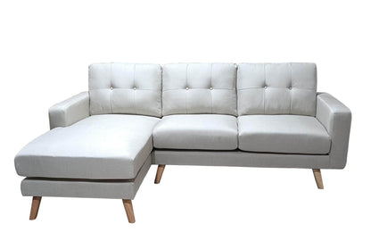 Urban Cali Sectional Cream / Left Facing Chaise San Marino 87.75" Wide Tufted Linen Sectional Sofa - Available in 2 Colours