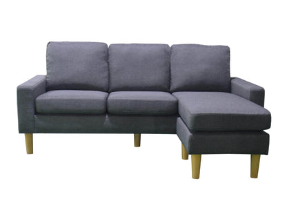 Urban Cali Sectional Dark Grey San Francisco 74.8" Wide Sectional Sofa with Reversible Chaise - Available in 4 Colours