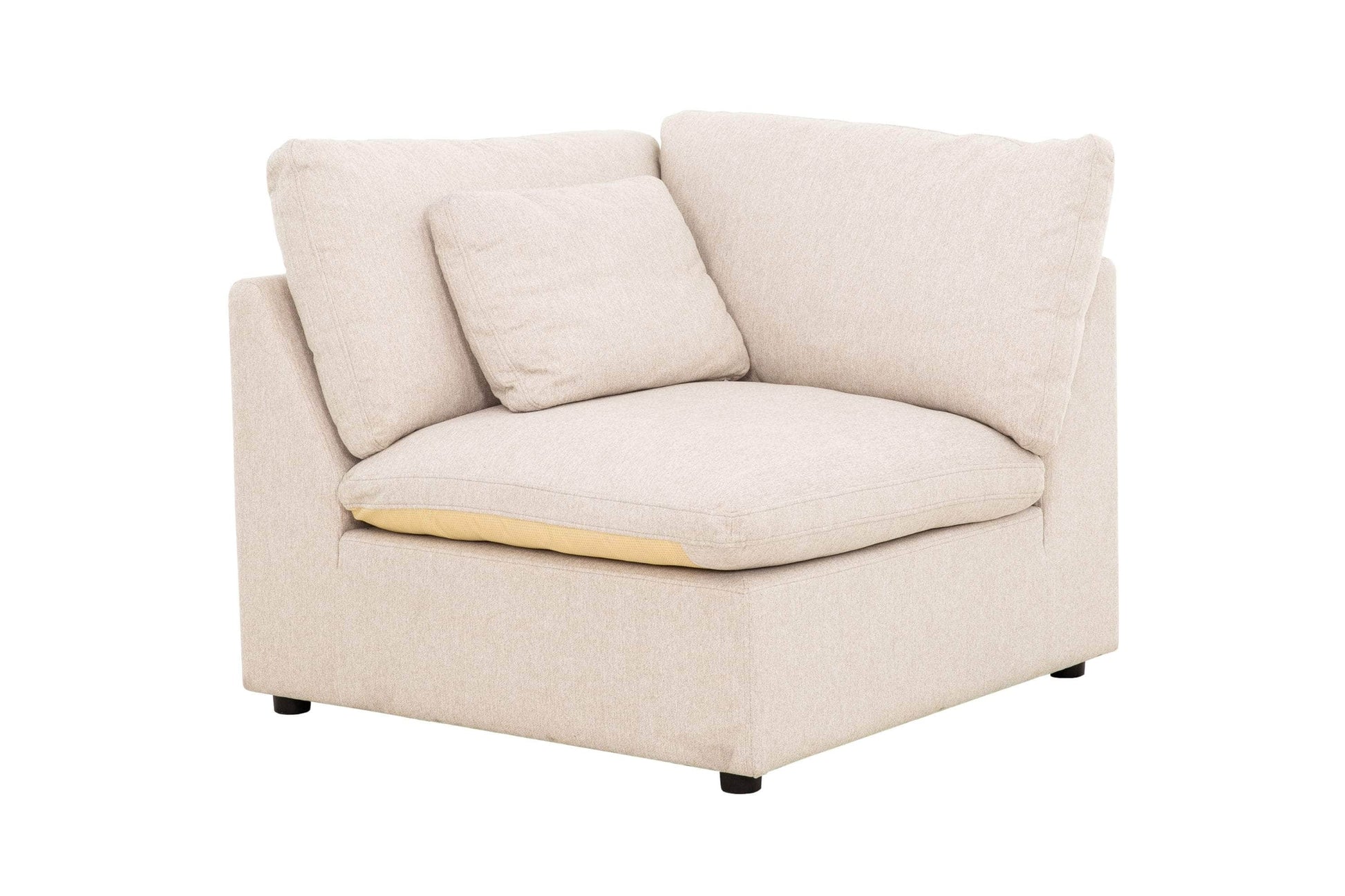 Urban Cali Sectional Long Beach Modular Corner Sectional Sofa with Ottoman in Axel Beige