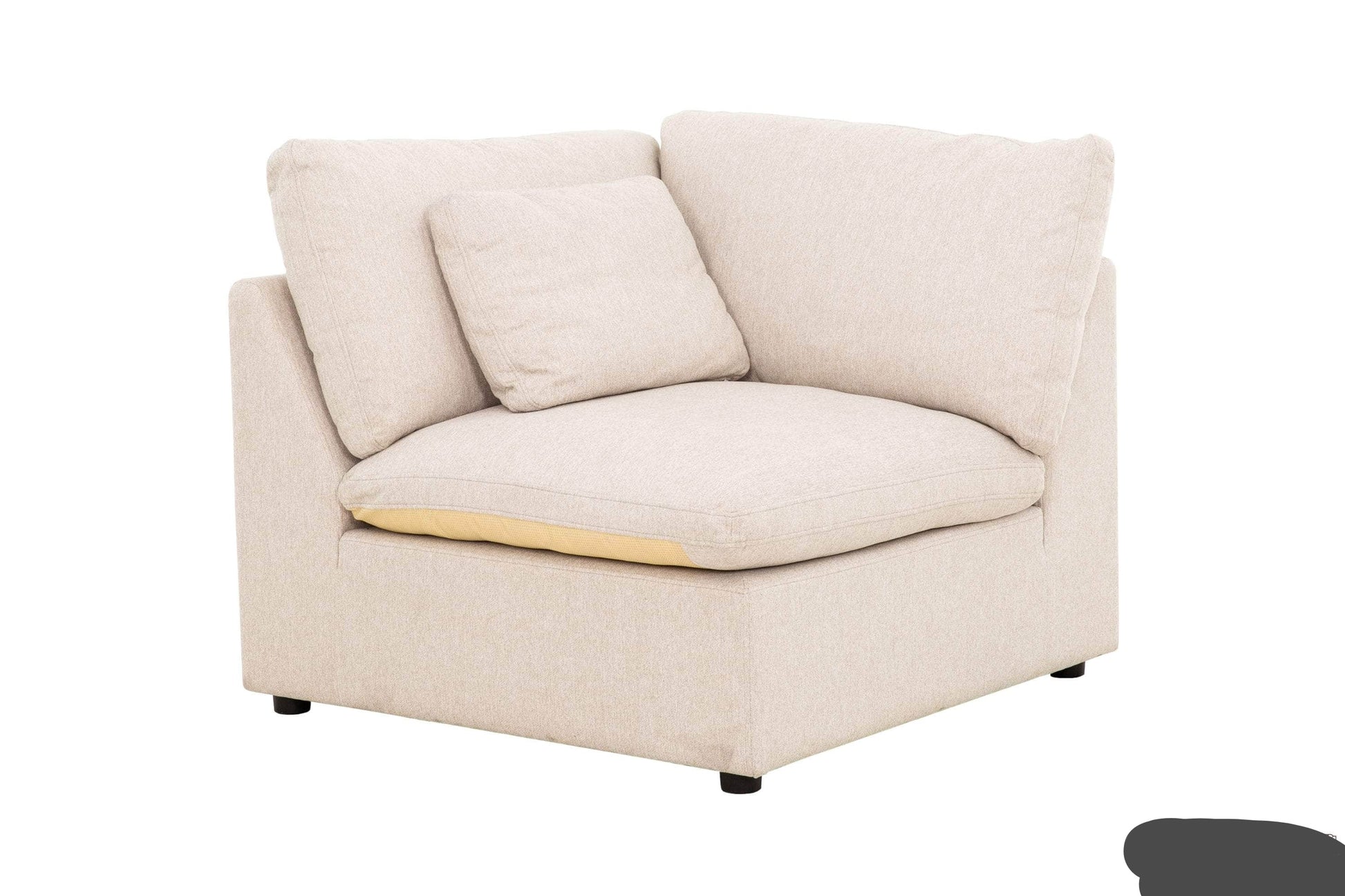 Urban Cali Sectional Long Beach Modular L-Shaped Sectional Sofa with Ottoman in Axel Beige