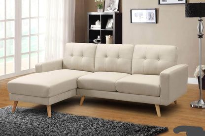 Urban Cali Sectional San Marino 87.75" Wide Tufted Linen Sectional Sofa - Available in 2 Colours