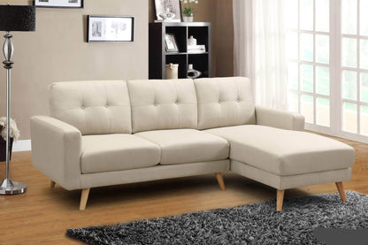 Urban Cali Sectional San Marino 87.75" Wide Tufted Linen Sectional Sofa - Available in 2 Colours