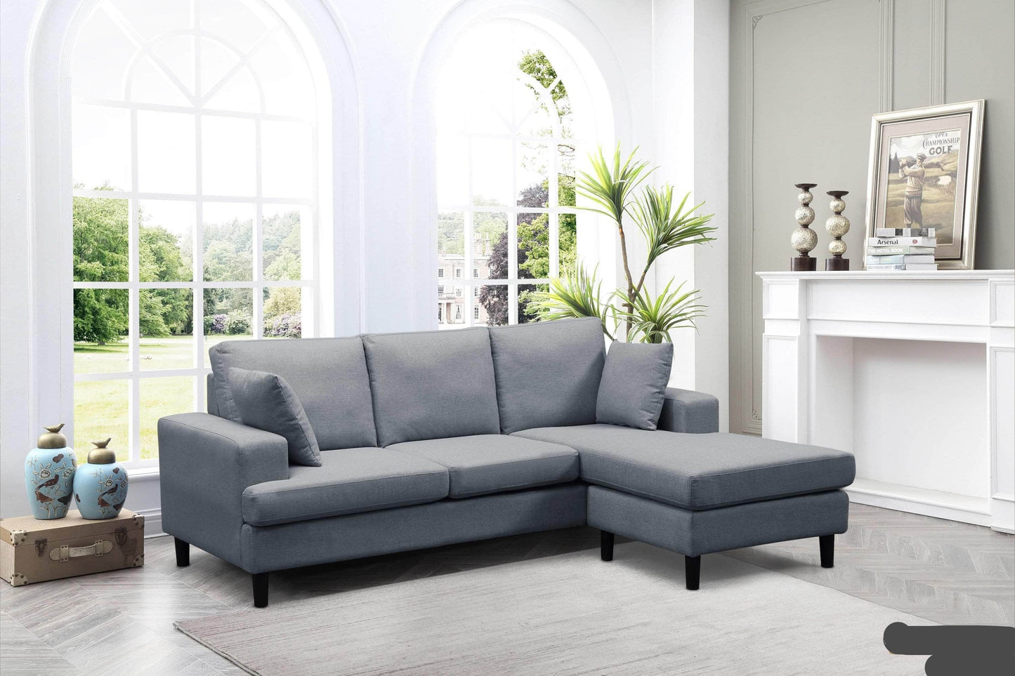 Urban Cali Sectional Sofa Sophia 84" Wide Sectional Sofa with Reversible Chaise - Available in 2 Colours