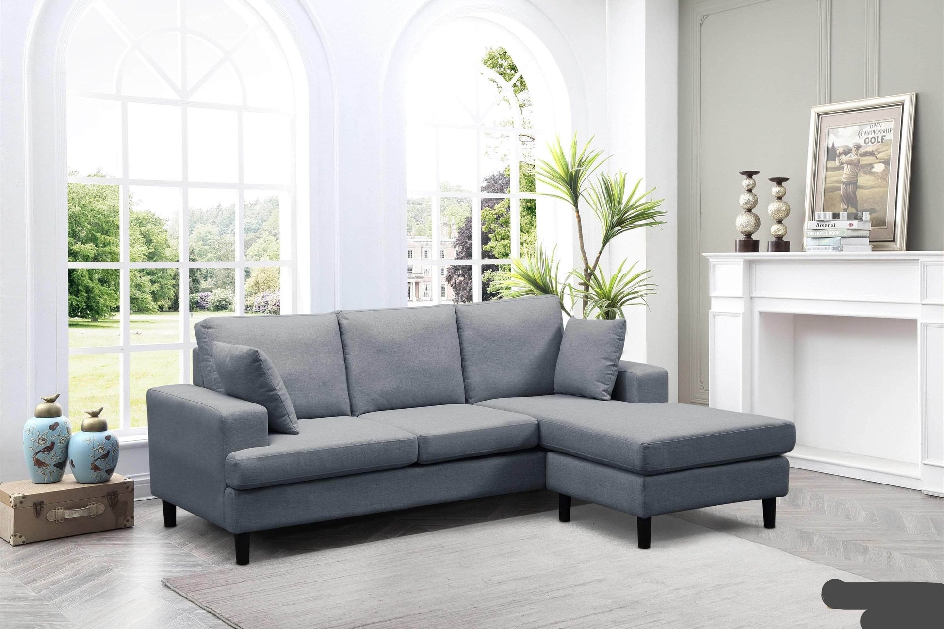 Urban Cali Sectional Sofa Sophia 84" Wide Sectional Sofa with Reversible Chaise - Available in 2 Colours