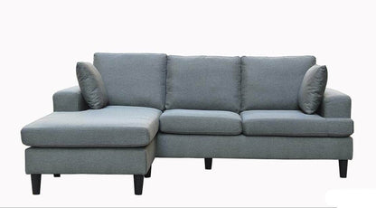 Urban Cali Sectional Sofa Sophia 84" Wide Sectional Sofa with Reversible Chaise in Blue Linen