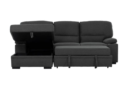 Urban Cali Sleeper Sectional Anaheim II Condo Sleeper Sectional Sofa Bed with Cup Holders and Storage Chaise