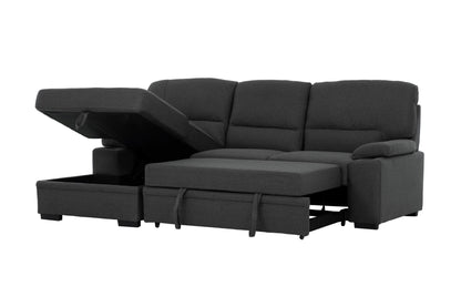 Urban Cali Sleeper Sectional Anaheim II Condo Sleeper Sectional Sofa Bed with Cup Holders and Storage Chaise