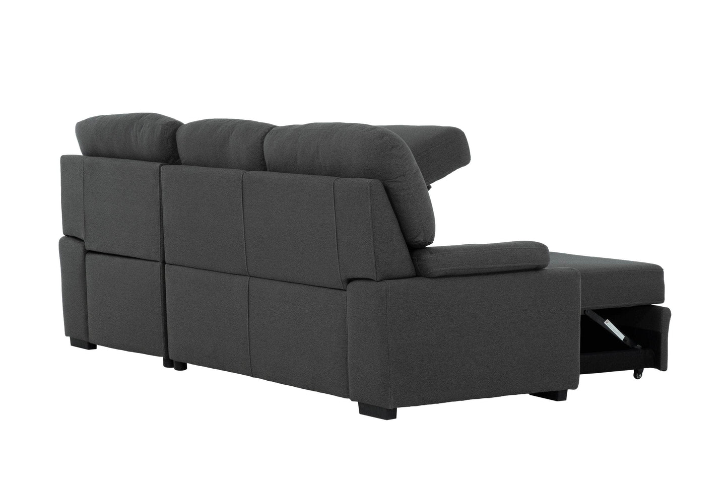 Urban Cali Sleeper Sectional Anaheim II Condo Sleeper Sectional Sofa Bed with Cup Holders and Storage Chaise